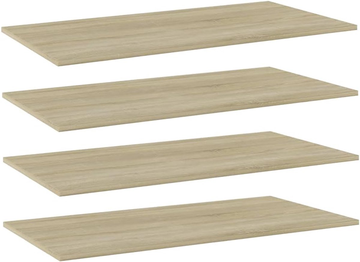 Planken, set van 4, Sonoma eikenlook, 80 x 20 cm, planken voor boeken, wandplank, reserveplanken voor woonkamer, werkkamer en hal