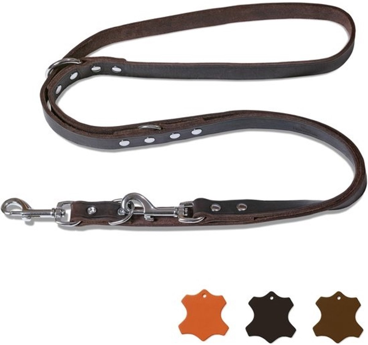 Dailygoods - Hondenriem 2 meter - Verstelbaar - Leren Riempje - Duurzaam - Geschikt voor Kleine/Middelgrote/Grote Honden - Comfortabel in de Hand - Hondensnoer