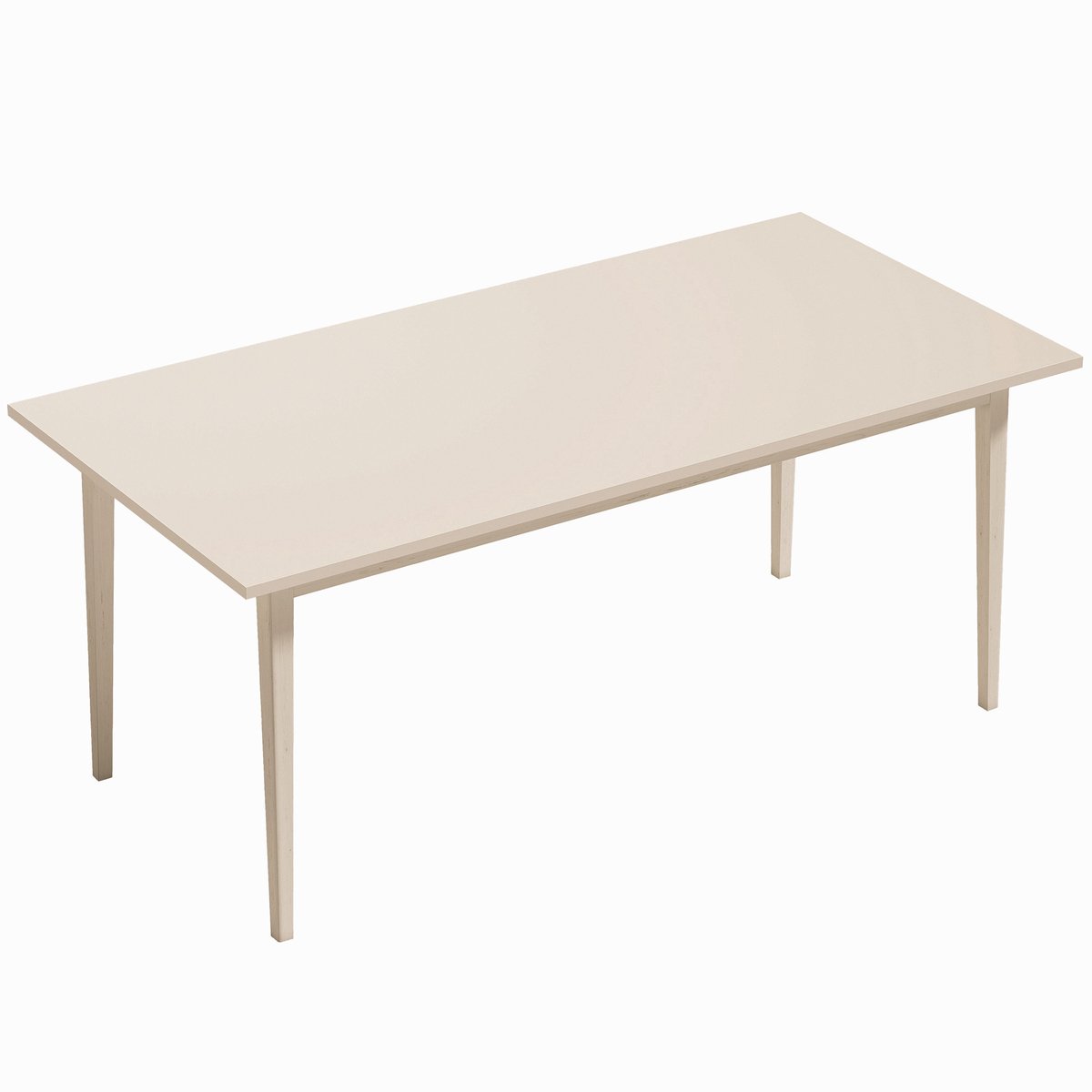 Homona Eettafel voor 8 personen - Met massief houten poten - 180 x 90 x 76 cm - Crème