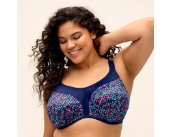 Elomi - Elomi Energise Sport-BH Navy-Geo - maat 90F - Blauw Meerkleurig - Met beugel - Dames (EU)