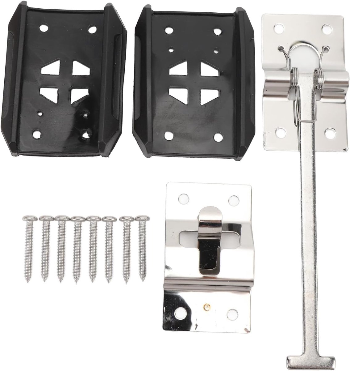 RV-deurvergrendeling, Roestvrij Staal T-stijl Heavy Duty, Trailerdeurvergrendeling RV-deurhouder met Bevestigingsmateriaal voor Camperaanhangwagen (6INCH)