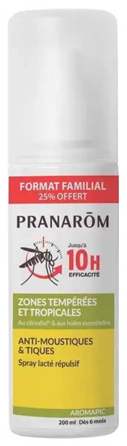 Pranarôm Aromapic Melkachtige Anti-Muggen & Teken Spray Gematigde en Tropische Zones 200 ml