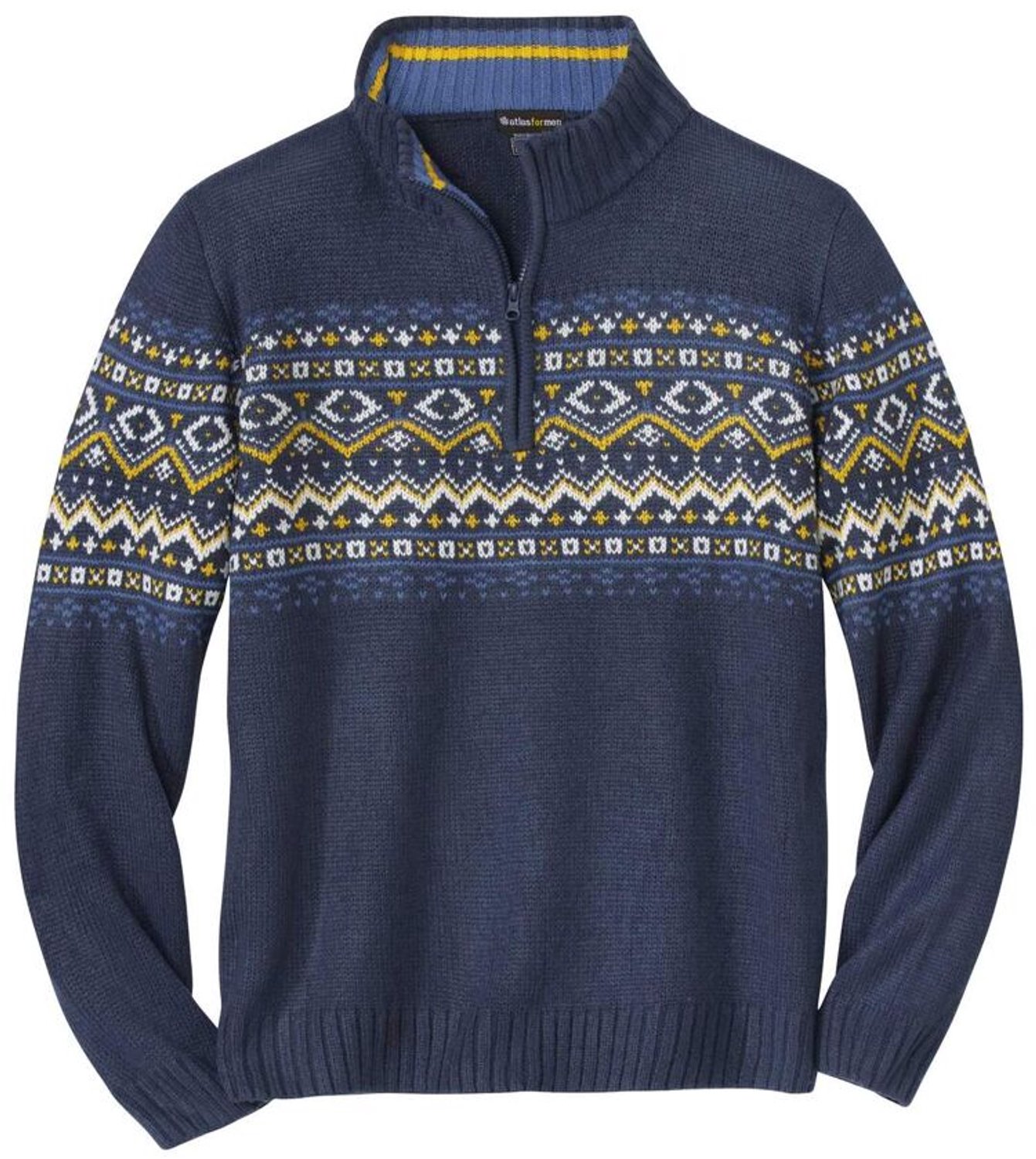 ATLAS FOR MEN - Tricot schipperstrui met jacquardmotief - Heren - Verkrijgbaar in grote maten - 5XL