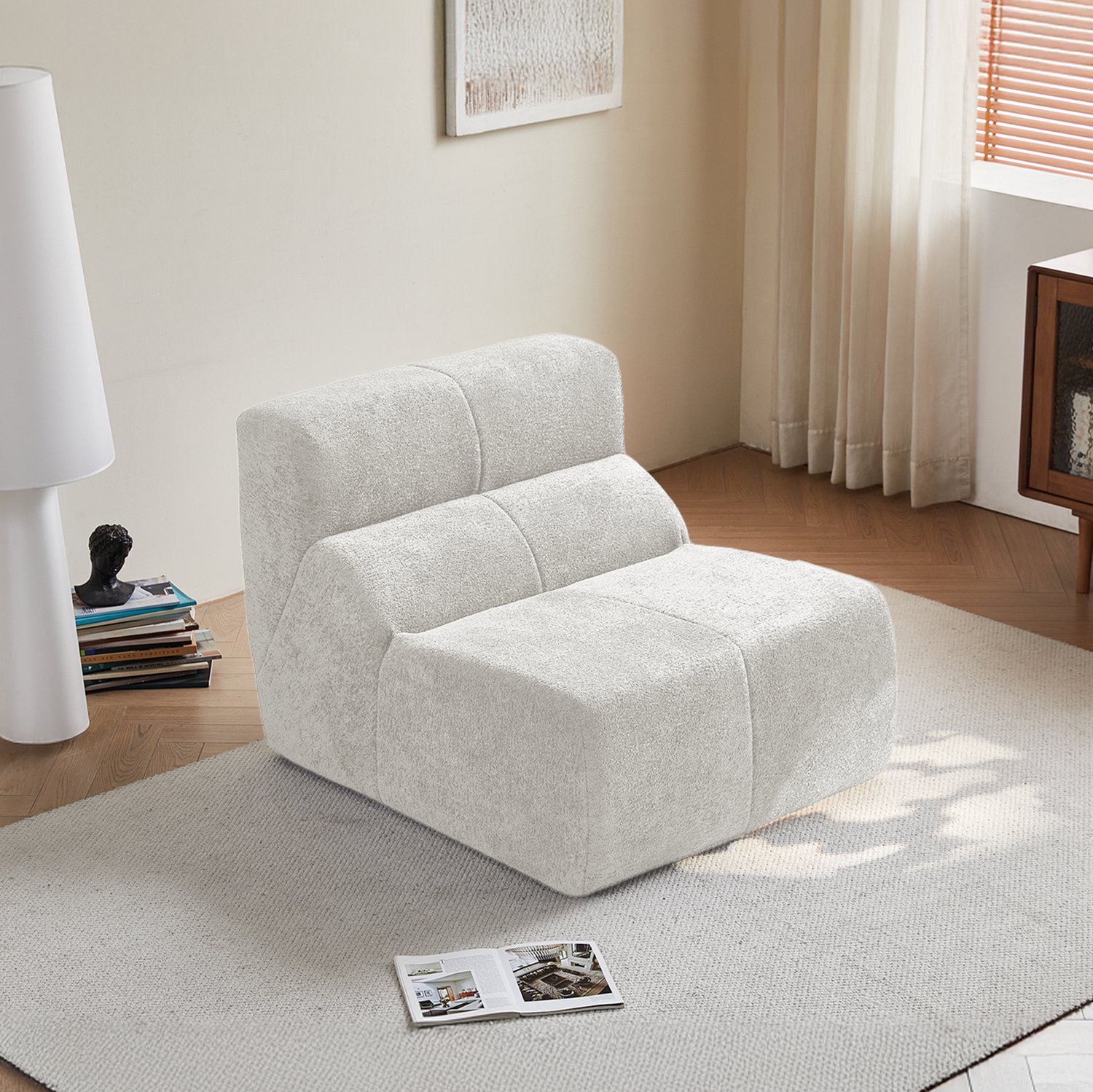 CHICFURN Fauteuil - Schuimvulling - Zonder armleuningen - Wit