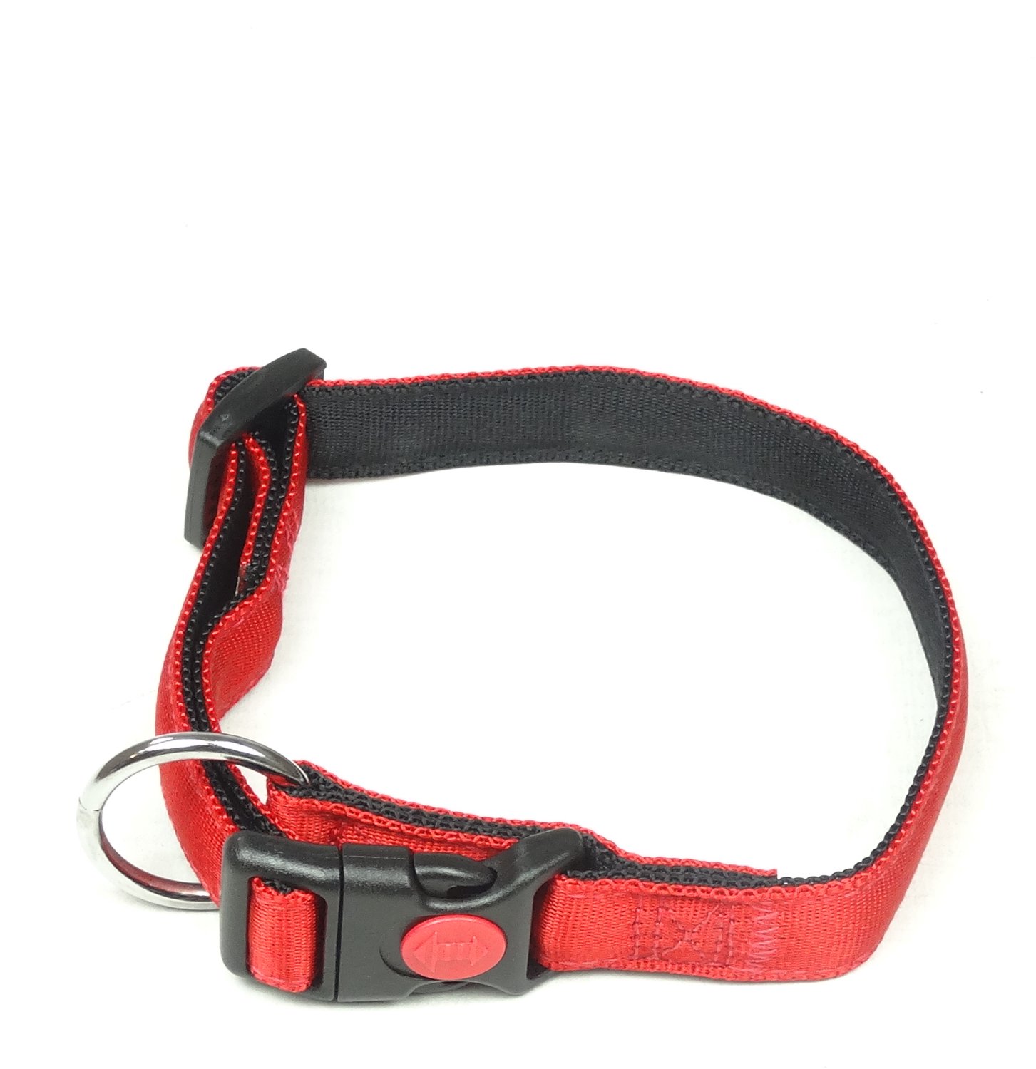 De-Tail Halsband Nylon met zachte voering en snelsluiting 20 mm x 30-45 cm Rood