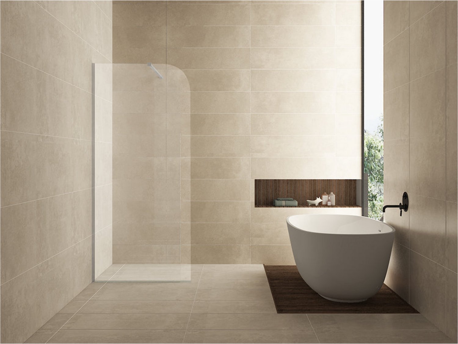 Wiesbaden Curvea Inloopdouche 80 x 200 cm - Nano Helder Glas