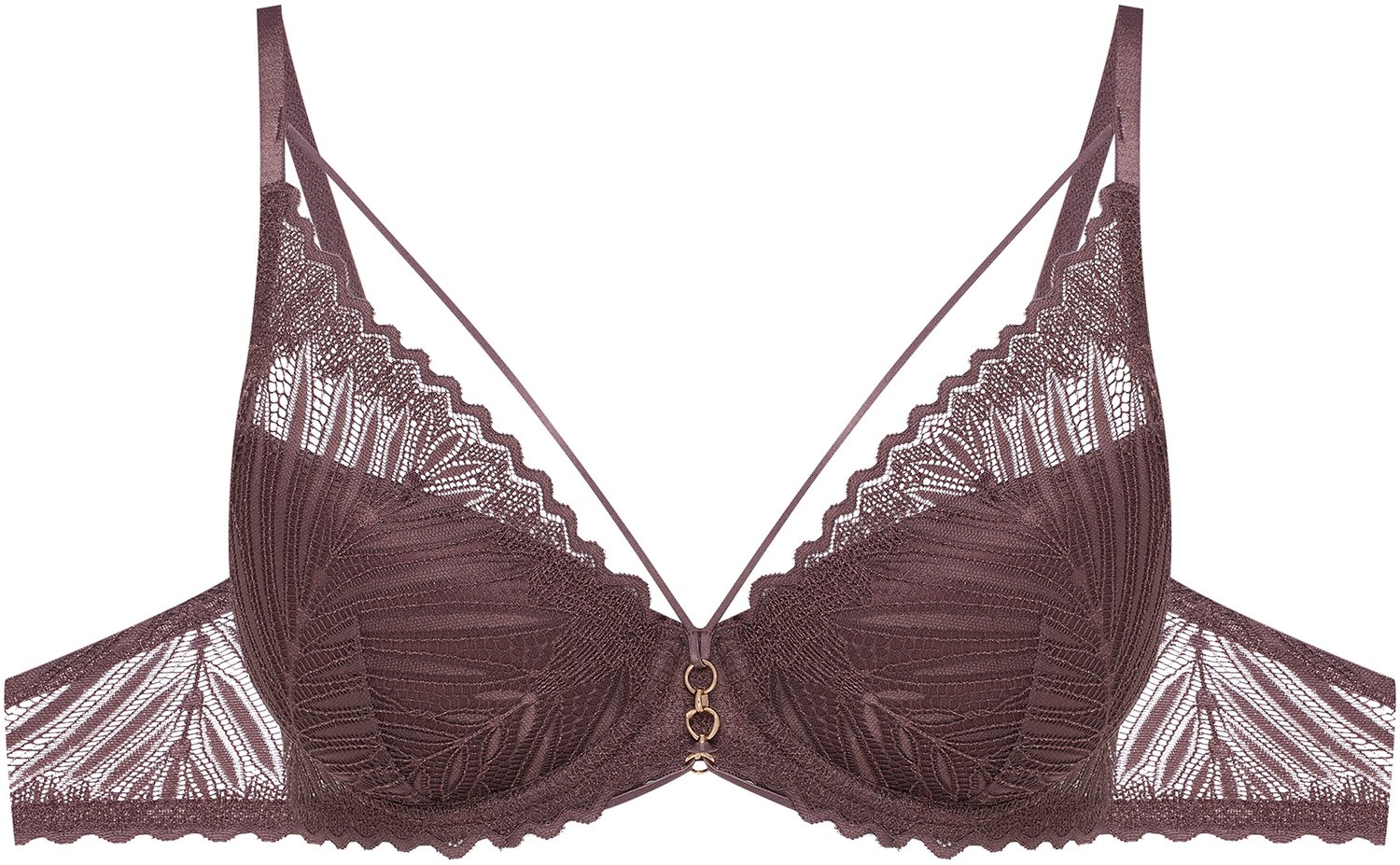 ESOTIQ Onika - Push-upbeha - Donkerchocoladebruin - 65D - Kanten cups