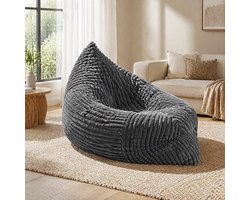 CHICFURN Zitzak - 3-in-1 - Opvouwbaar - Donkergrijs