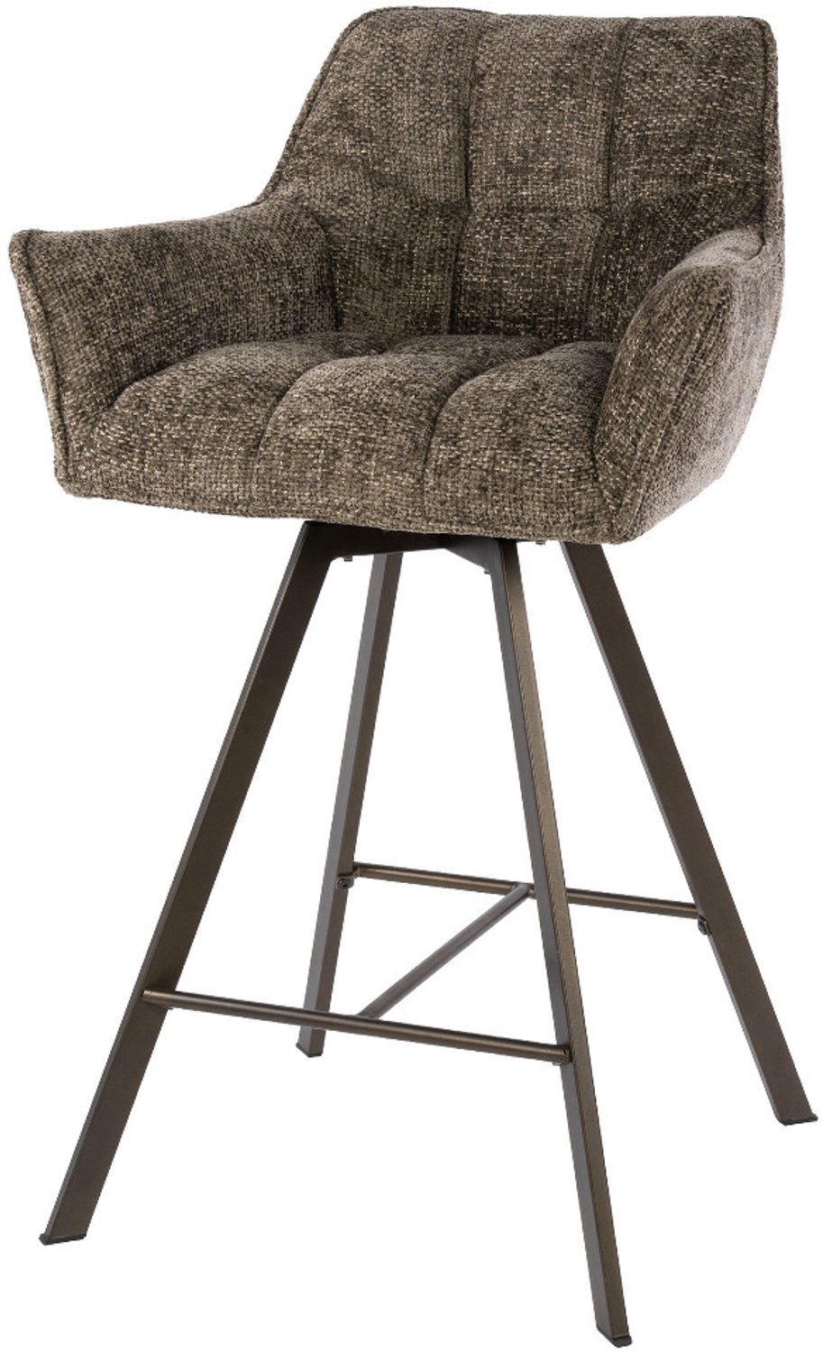 Fraaai - Ramon draaibare barstoel - 69 cm - geweven - brons onderstel - taupe