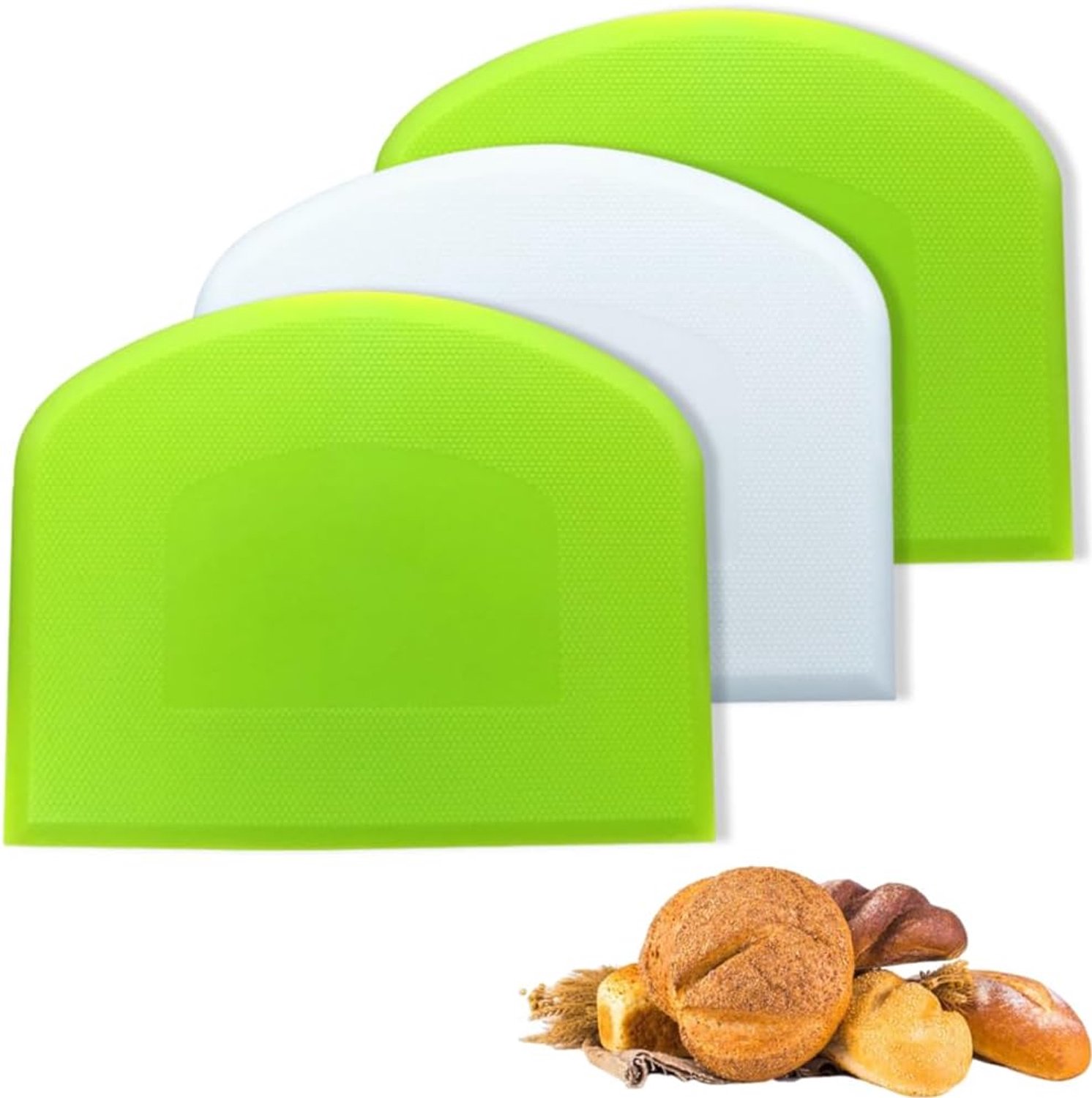 Deeg Schraper 11,7 x 9,3 cm - Flexibel Plastic - 3 Stuks voor Taarten en Brood - Vemera
