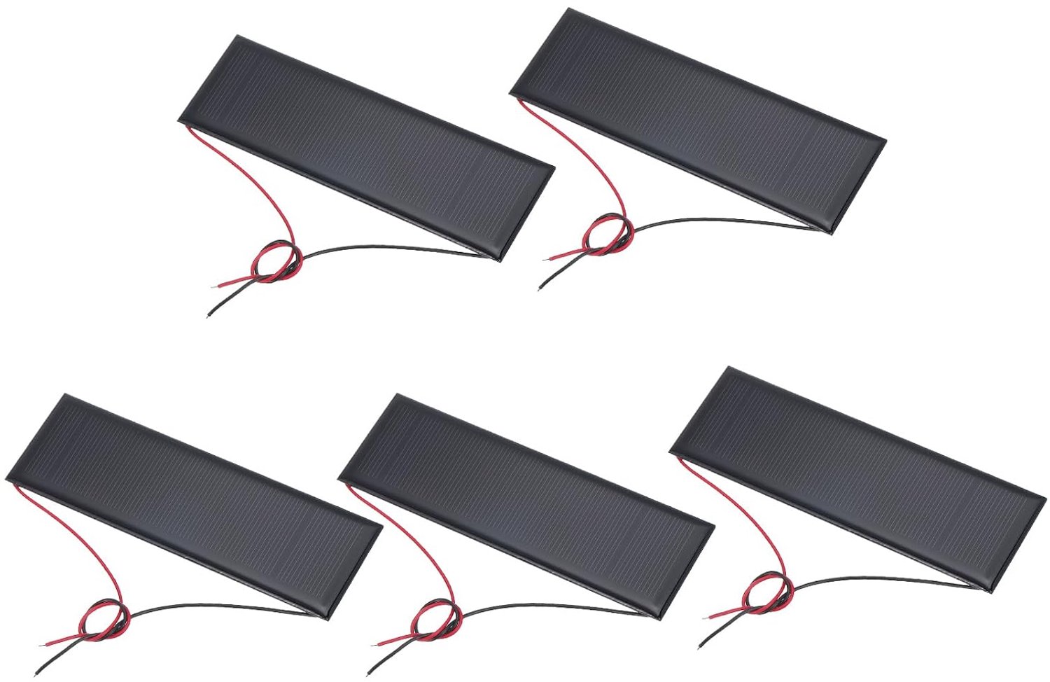 Miniatuur zonnepanelen 120 mm x 38 mm - polykristallijn - 6 V, 0,6 W - ideaal voor elektrische speelgoedsets - 5 stuks - m-winkel