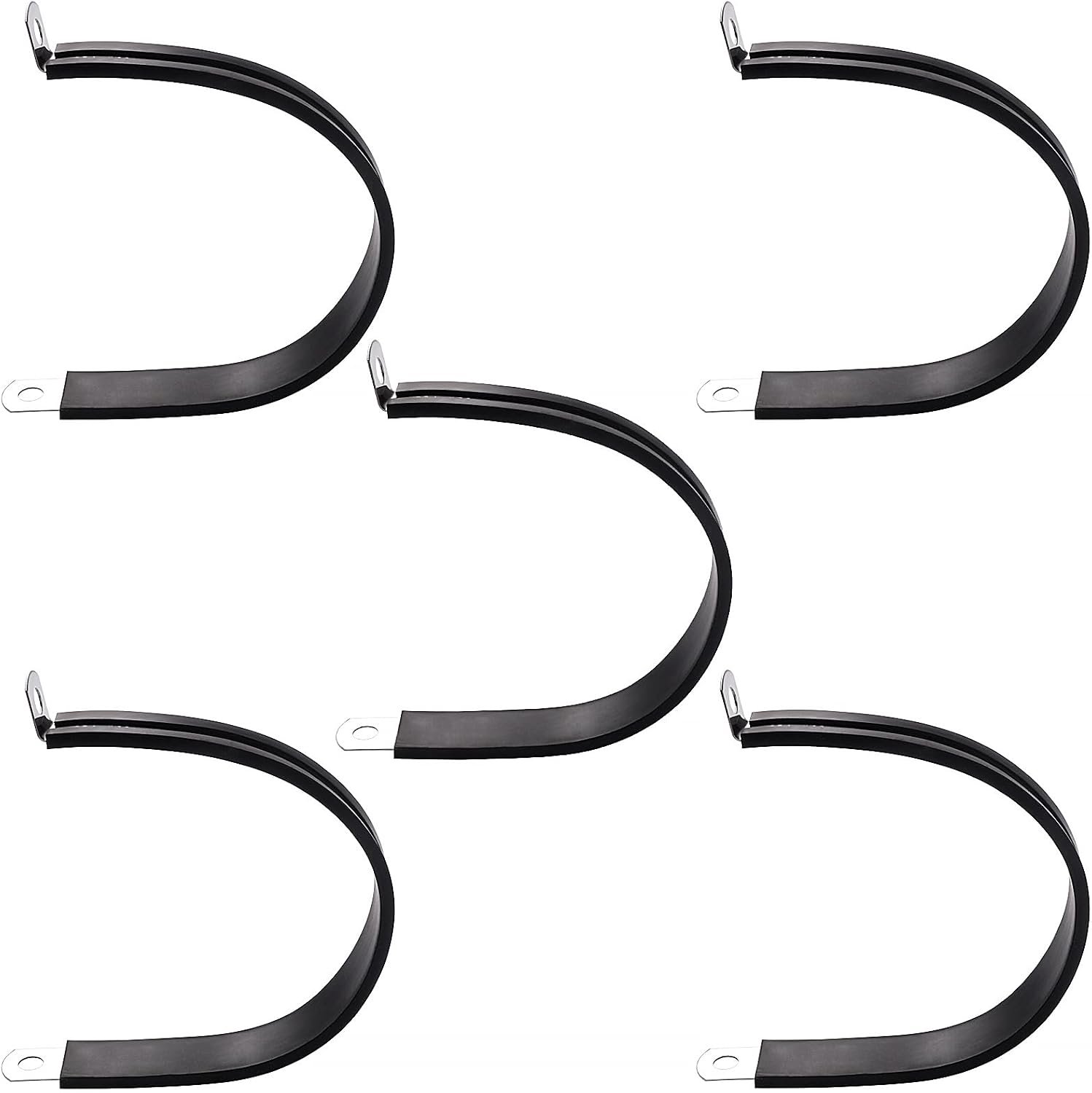 P-clips 60mm - 304 roestvrij staal - rubberen voering - voor het veilig bevestigen van buizen of kabels - 5 stuks - Vemera