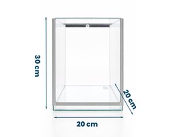 Terrarium 20x20x30 cm - Glazen Terrarium met Ventilatierooster - Terrarium voor Spinnen, Insecten en Jonge Reptielen - 12 Liter