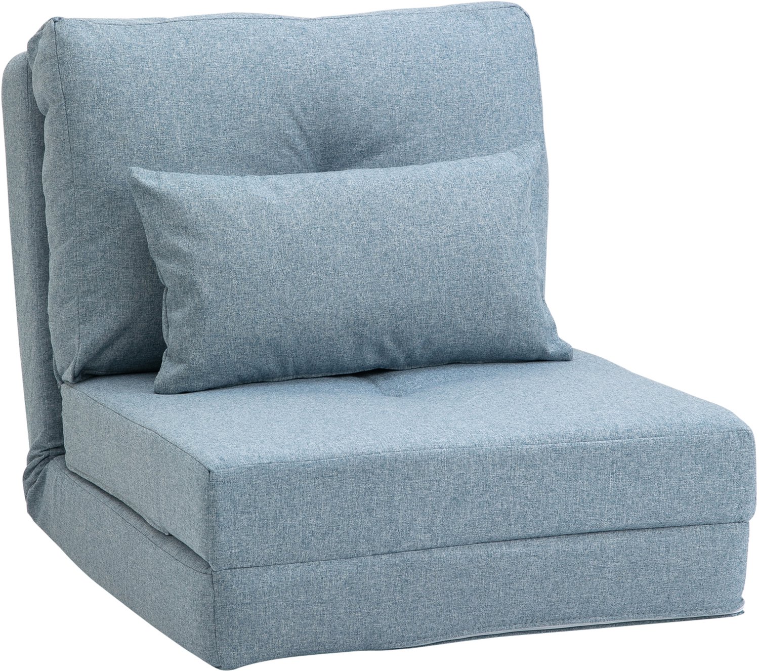 Homona Vloerfauteuil met slaapfunctie - Met in 5 standen verstelbare rugleuning en kussens - 60 x 80 x 56 cm - Hemelsblauw Lichtblauw