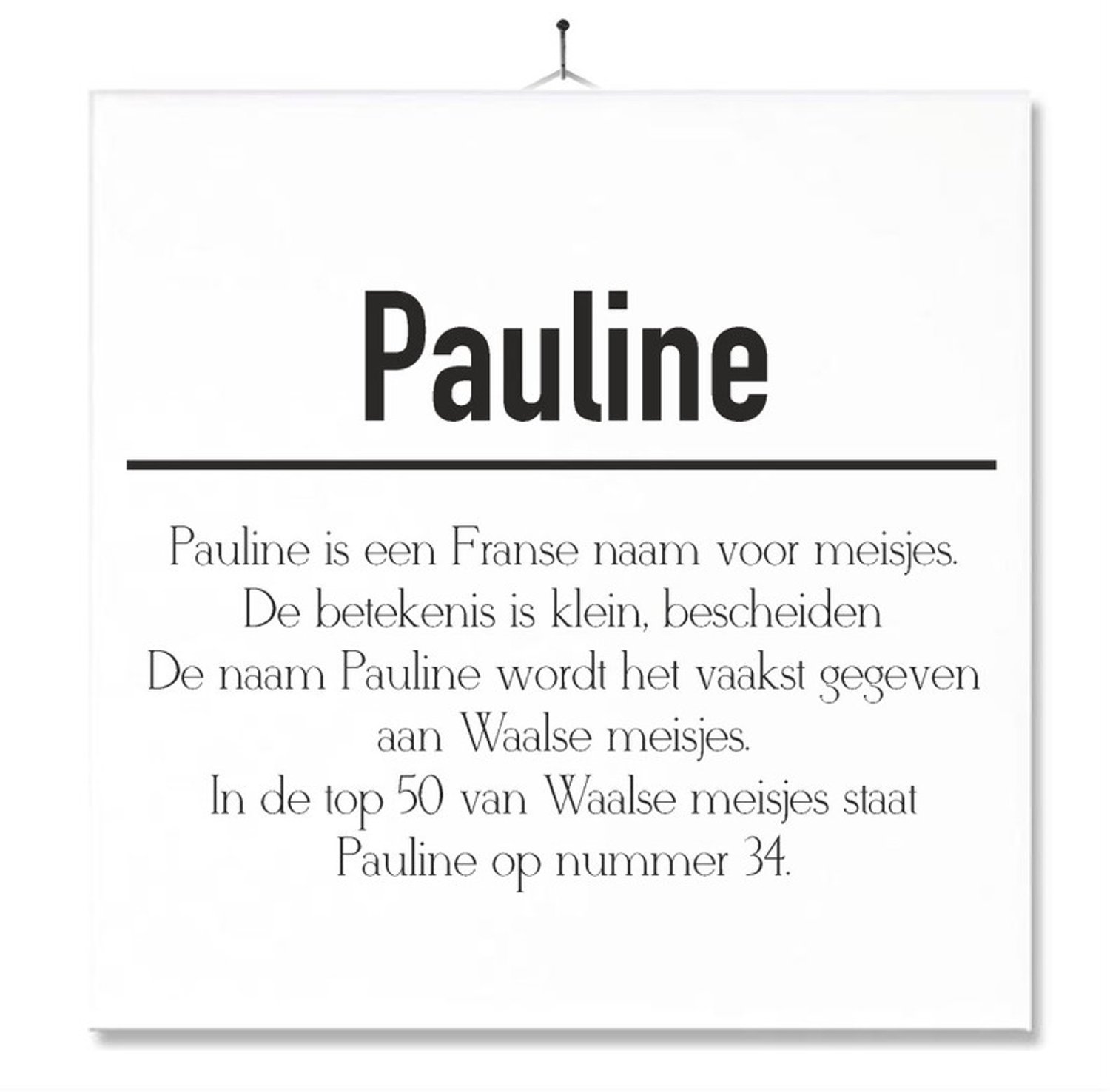 MC Living Tegel Met Opdruk | Betekenis | Kado | Cadeau | Met Naam - Pauline Multi-Color