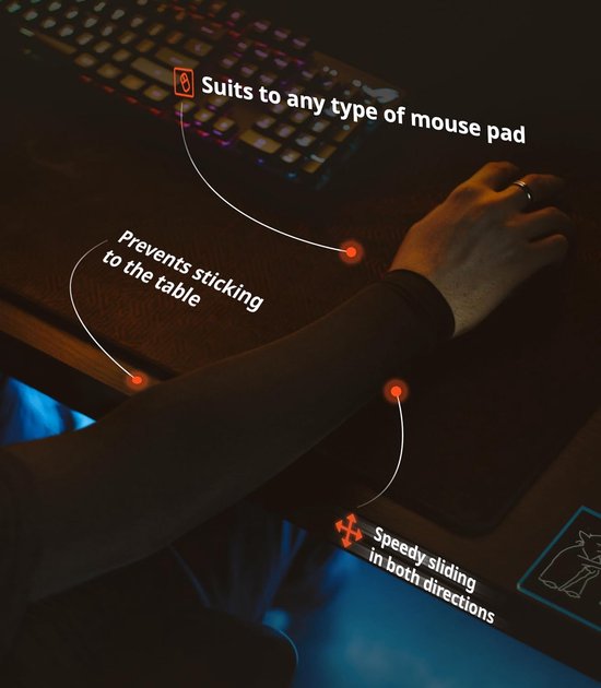Gaming-armband voor pc-sport, open handschoen met duimopening — afbeelding 2