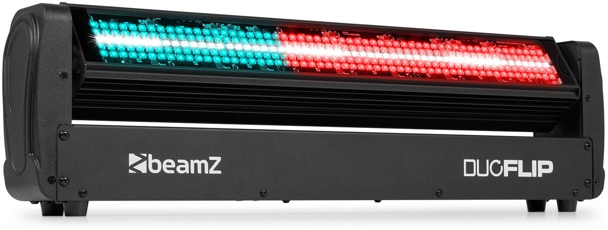 BeamZ DuoFlip dubbelzijdig lichteffect - Moving bar met beam & strobe - 360° rotatie - RGBW LED’s