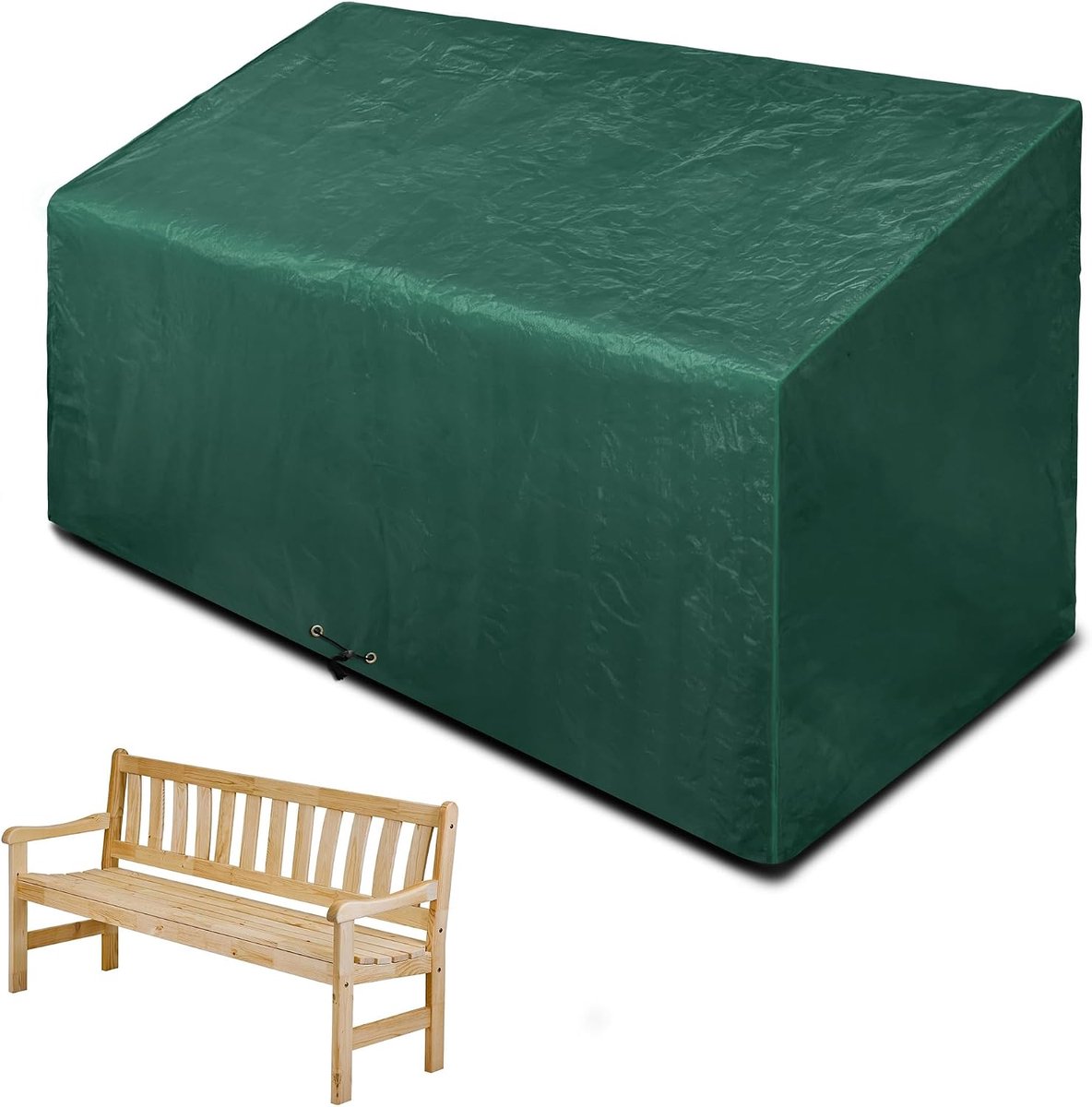 3-zits tuinbankafdekking, waterdicht, 163 x 66 x 63/89 cm, beschermhoes voor tuinbank, anti-uv, winddicht, tuinbankdekzeil met trekkoord, stoelbekleding voor tuinmeubelen