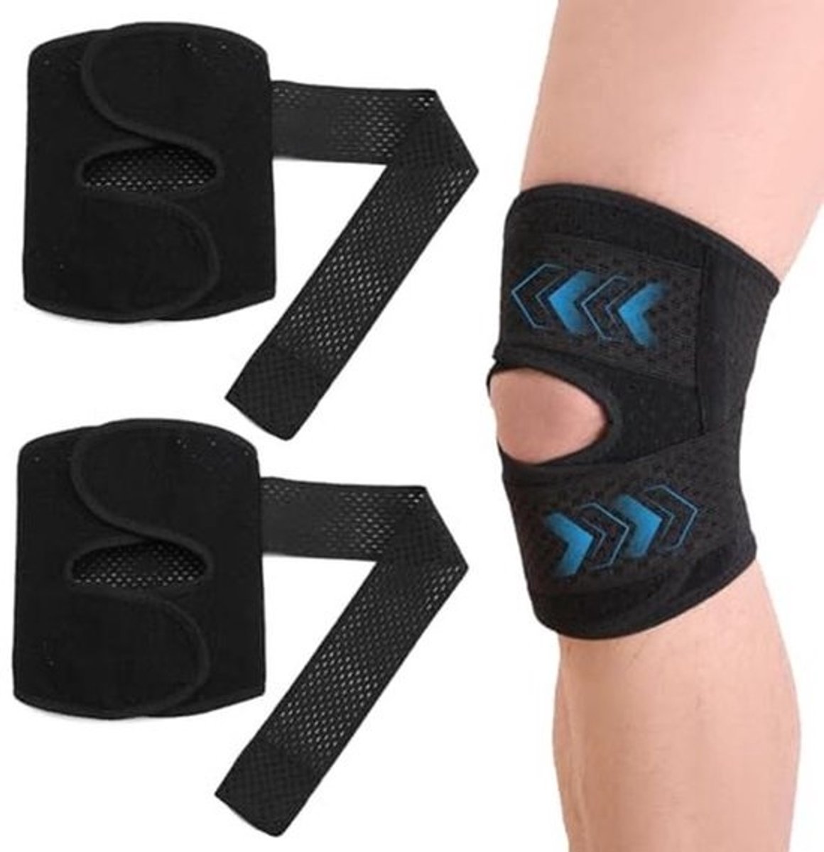 Verstelbare Kniebrace - 2 Stuks - Compressie Kniesteun voor Knielpijn, Meniscusscheuren en Artritis - Unisex
