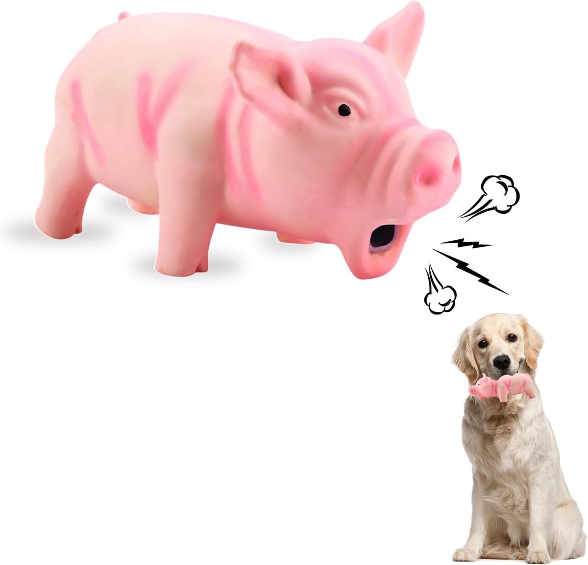 Piepende Speelgoed, grappig Leuk Varken Latex Hond Speelgoed Puppy Tandjes Speelgoed Huisdier Kauwen Interactief Speelgoed voor Puppy Kleine Hond!(Roze)
