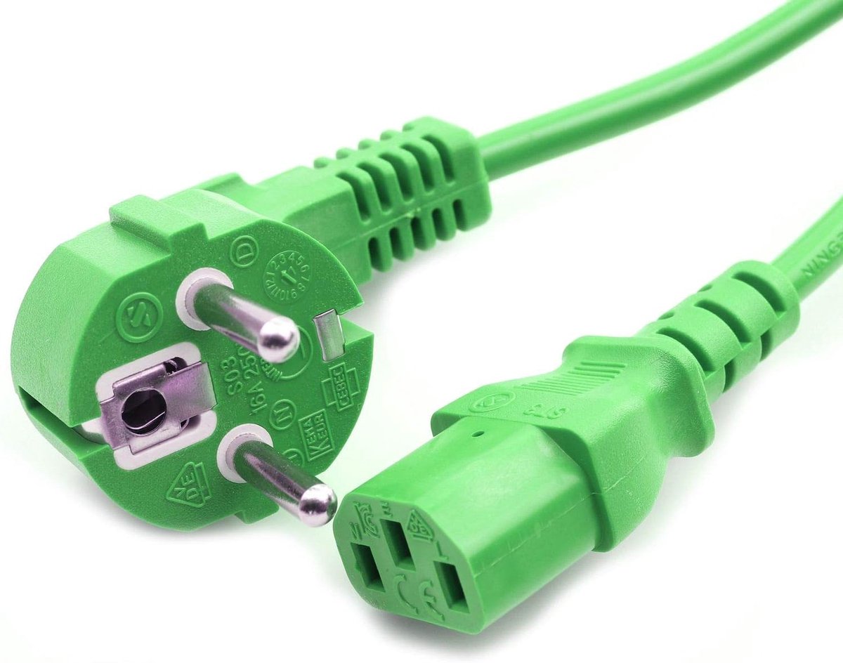 Maximale connectivity geaard contact 90°/stopcontact groen 5m