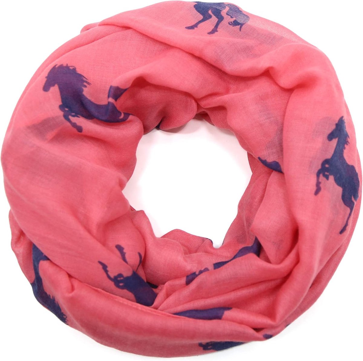 Sjaal Loop Sjaal Bandana Geweven Halsdoek Dunne Ademende Elegante Sjaal Animal Horse print voor Meisjes en Vrouwen