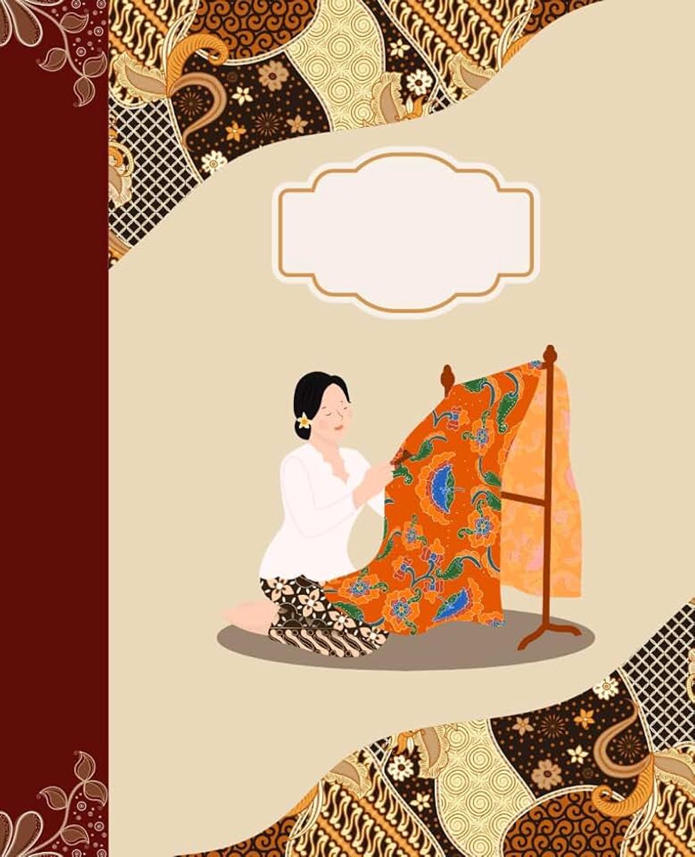 Batik collection notebook with full batik back cover with women painting batik Pattern A, 120 pages lined wide ruled.: Great ... Good for gifts, collections and every day use