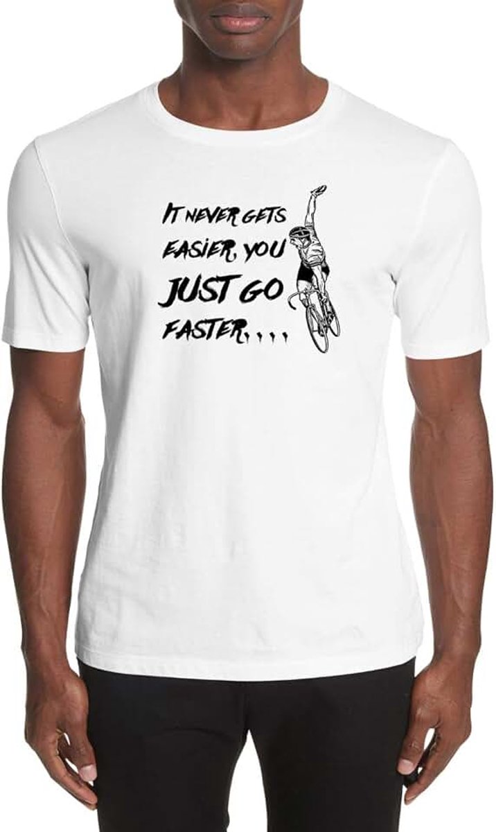 Gemakkelijker. Fietsen T-Shirt. Art-08 - wit - XXL