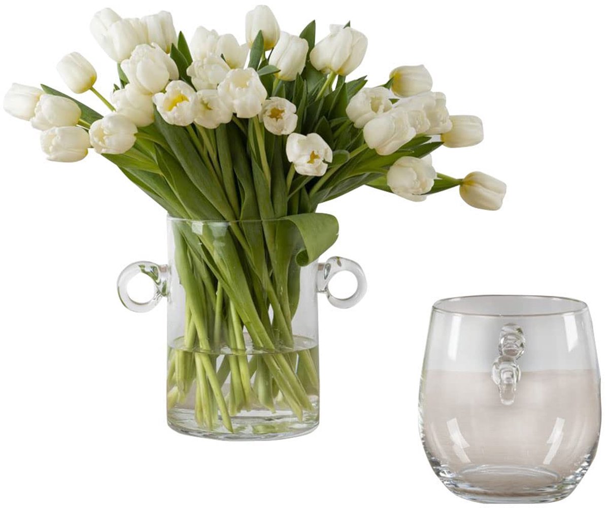 Vaas bloemenvaas-cilindervaas glas D 18 cm H 19 cm