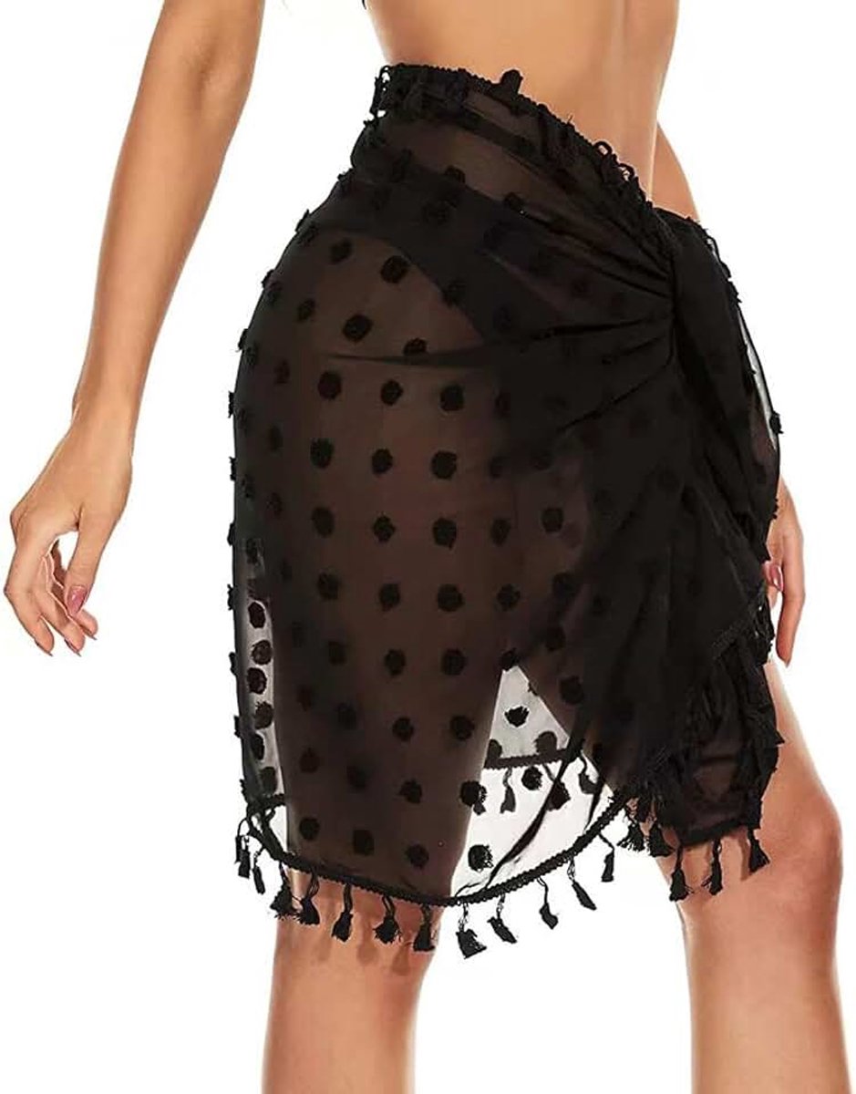 Wikkeldoek voor dames, casual bikini, zeer sterk, hibiscus, bedrukt, strandjurk, bedekking, multifunctioneel badpak, pareirokken, Bk1, Eén maat