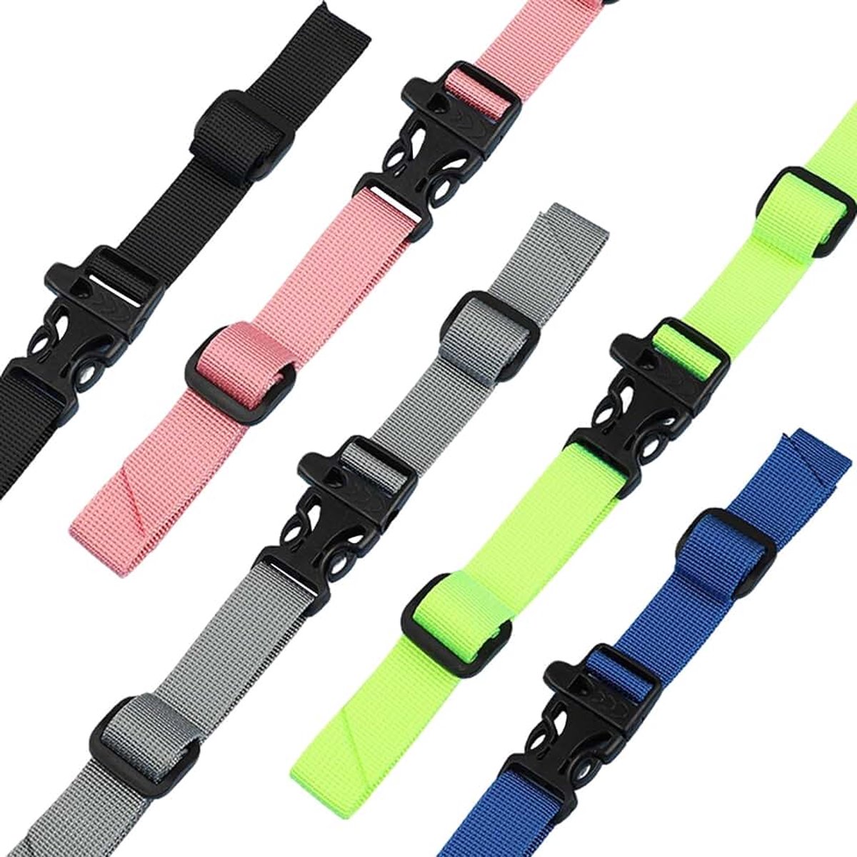 5 stuks rugzakriemen, verstelbare borstriemen, borstband, rugzak van polyester met bevestigingsgesp, antislip en decompressie, eenvoudig te bedienen