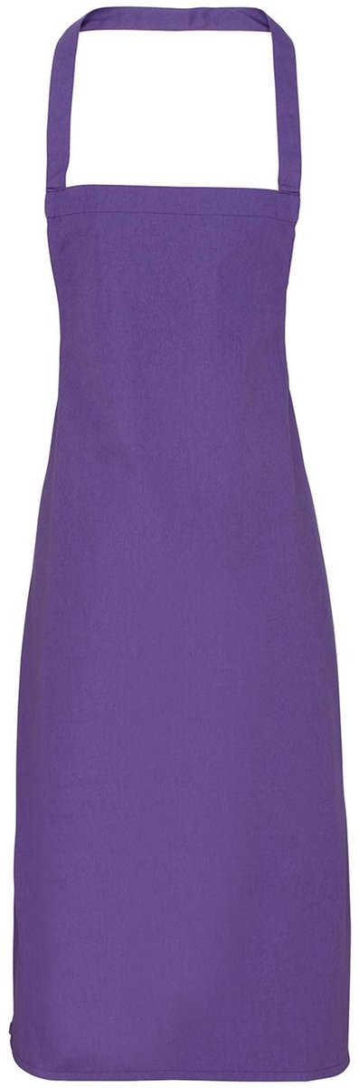 Schort, voorgekrompen absorberende katoenentwill, halterschort | Organische katoen | Banden van dezelfde stof | Lengte vanaf de taille 62 cm Kleur Purple