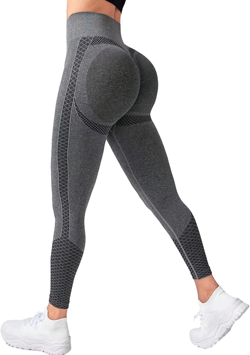 Leggings voor dames, hoge taille, booty, scrunch, leggings, push-up, sportbroek, naadloos, voor yoga, gym, fitness, hardloopbroek