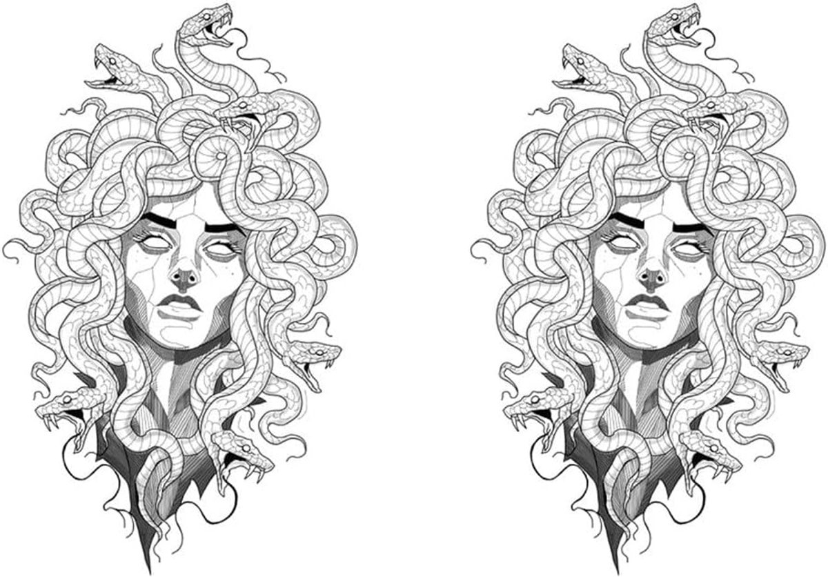 2 x Medusa Tattoo Slang Tattoo Arm Tattoo Tijdelijke Tattoo Fake Tattoos NAG021