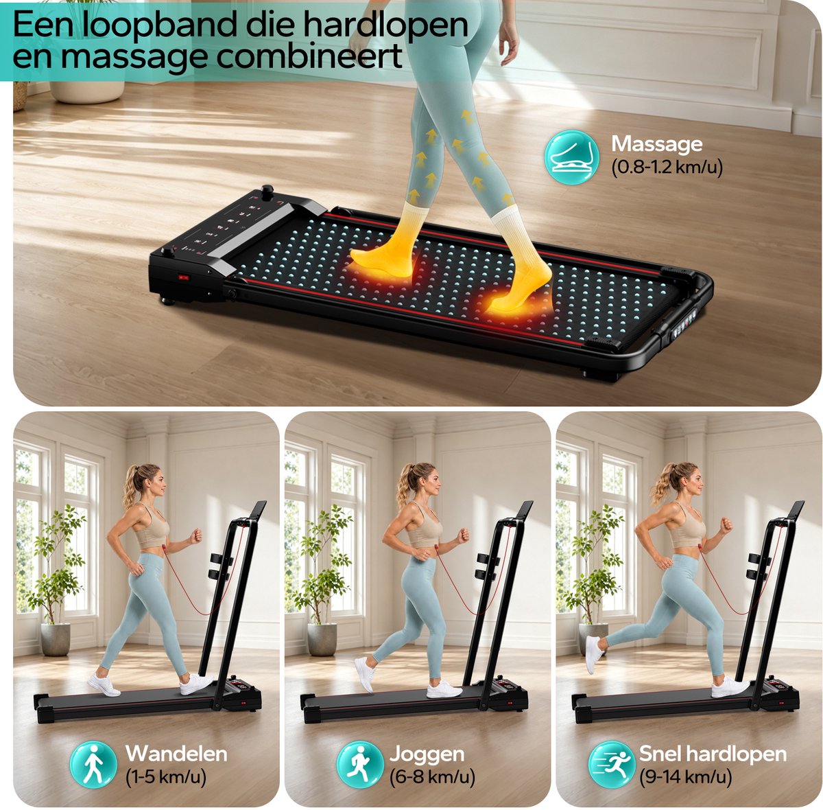 PULSE360 PULSE360 3.0HP Inklapbare Loopband - afbeelding 3