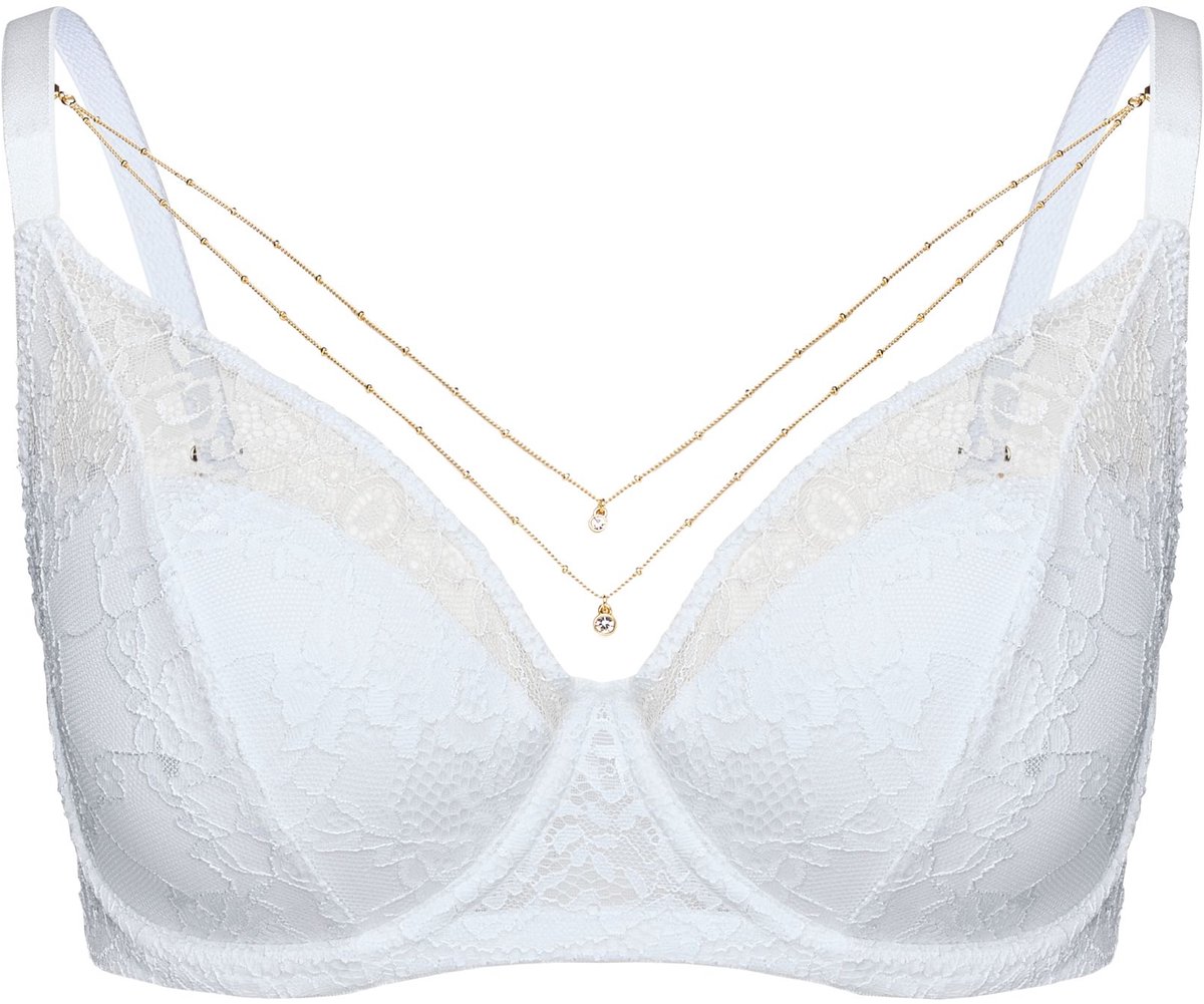 ESOTIQ Netsi - Voorgevormde beha - Kant - Uitneembare vullingen - Wit