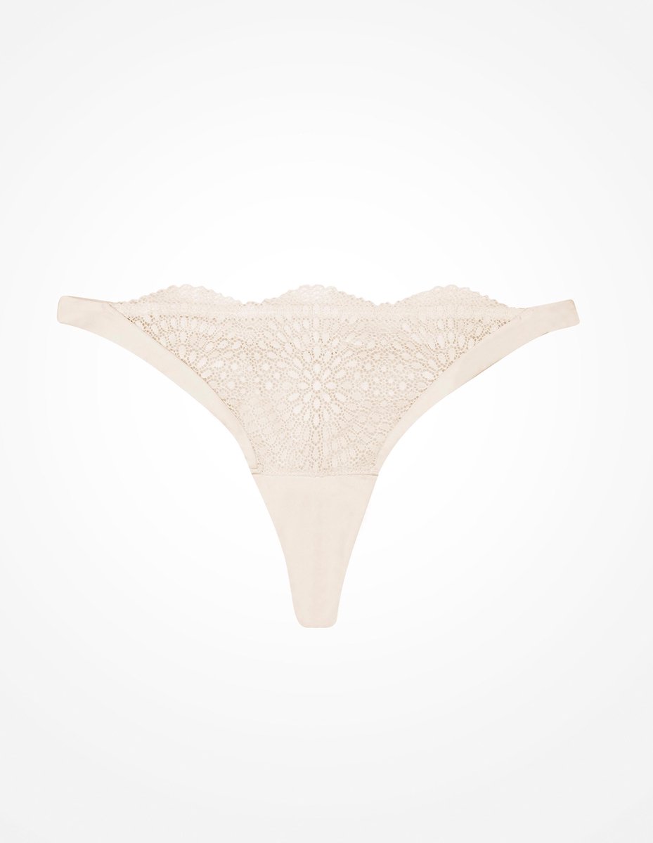 Esotiq Tierra - String - Beige - Maat XL