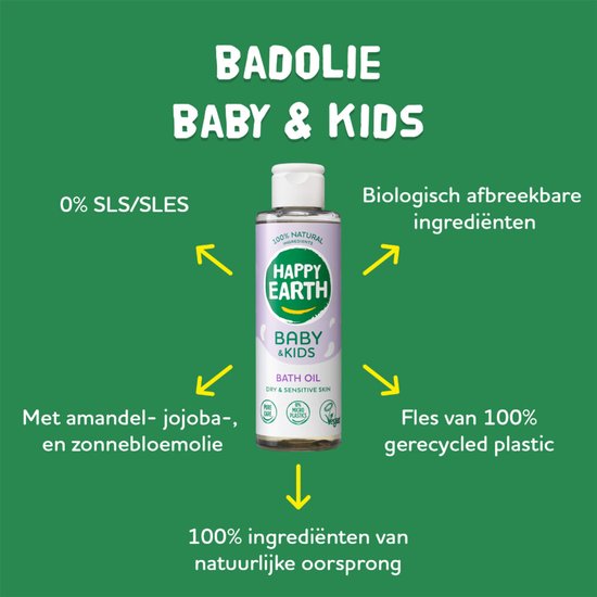 Happy Earth Baby & Kids 100% Natuurlijk Badolie 150 ml van Merkloos — afbeelding 3