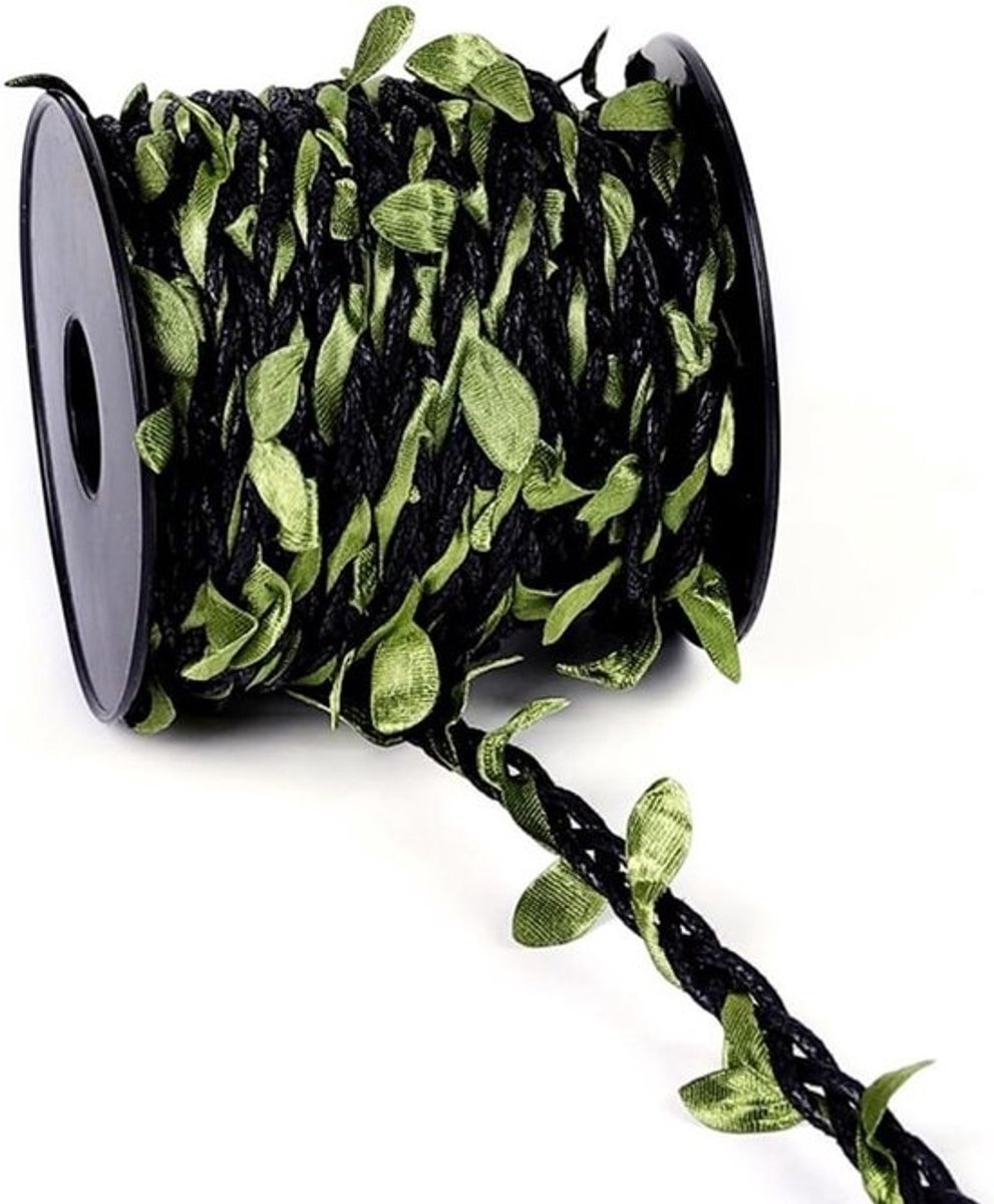 Jute Koord Wax Touw 10m met Kunstmatige Groene Bladeren voor DIY Bloemstukken en Tuin Decoratie