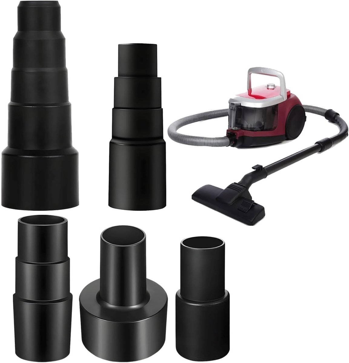 Set van 5 Universele Vacuum Adapters, Reducer Kit voor Slangverbinding, Accessoires voor Stofzuiger