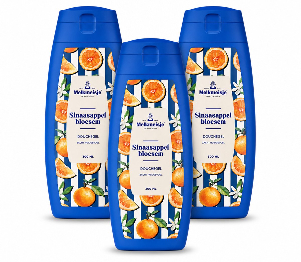 3 x Melkmeisje – Douchegel – Sinaasappelbloesem – 300 ml - Voordeelverpakking - 3 stuks