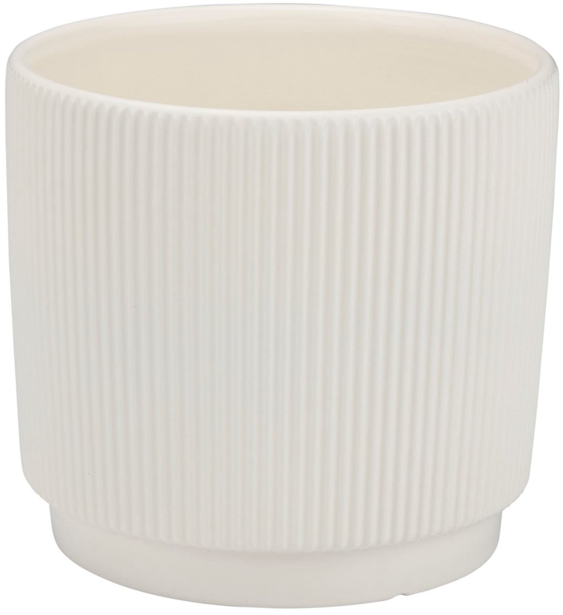 Arti Casa Bloempot Ø19,7x18 cm - Moderne Bloempot met Ribbelstructuur - Wit