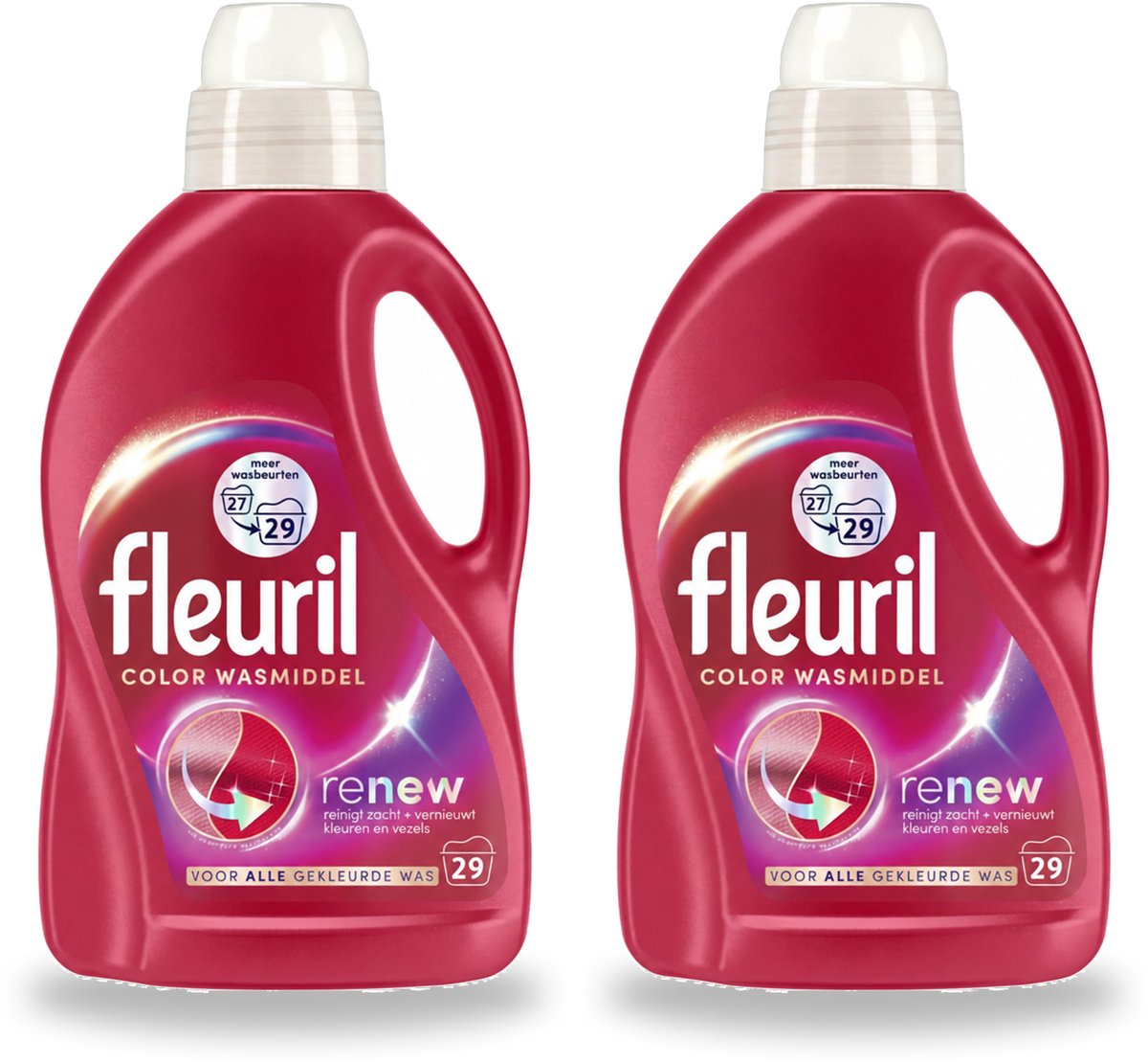 2 x Fleuril – Wasmiddel - Color – 29 wasbeurten – 1,305 L - Bulkverpakking - 2 stuks