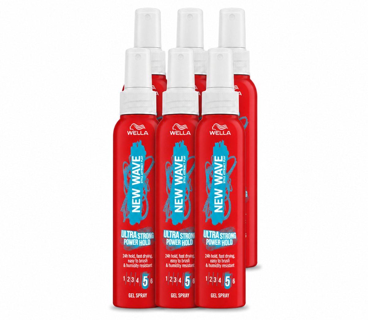 6 x Wella – New Wave Power Hold – Gelspray – 150 ml - Voordeelverpakking - 6 stuks