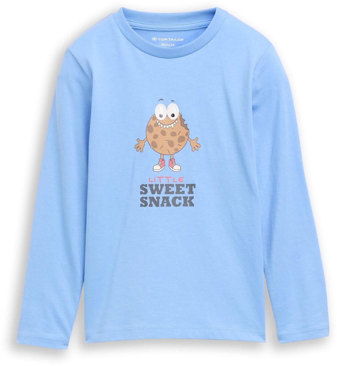 Tom Tailor - T-shirt met lange mouwen en interactieve print - Maat 104/110 - Light Blue