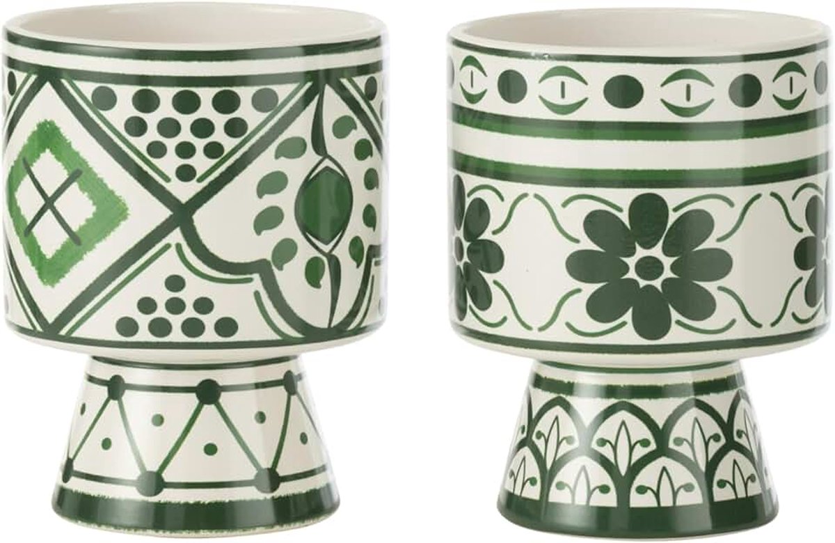 Keramiek GROEN MEDIUM 2 gesorteerd (set van 2)