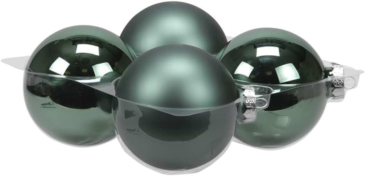 4x stuks kerstversiering kerstballen emerald groen (greenlake) van glas - 10 cm - mat/glans - Kerstboomversiering