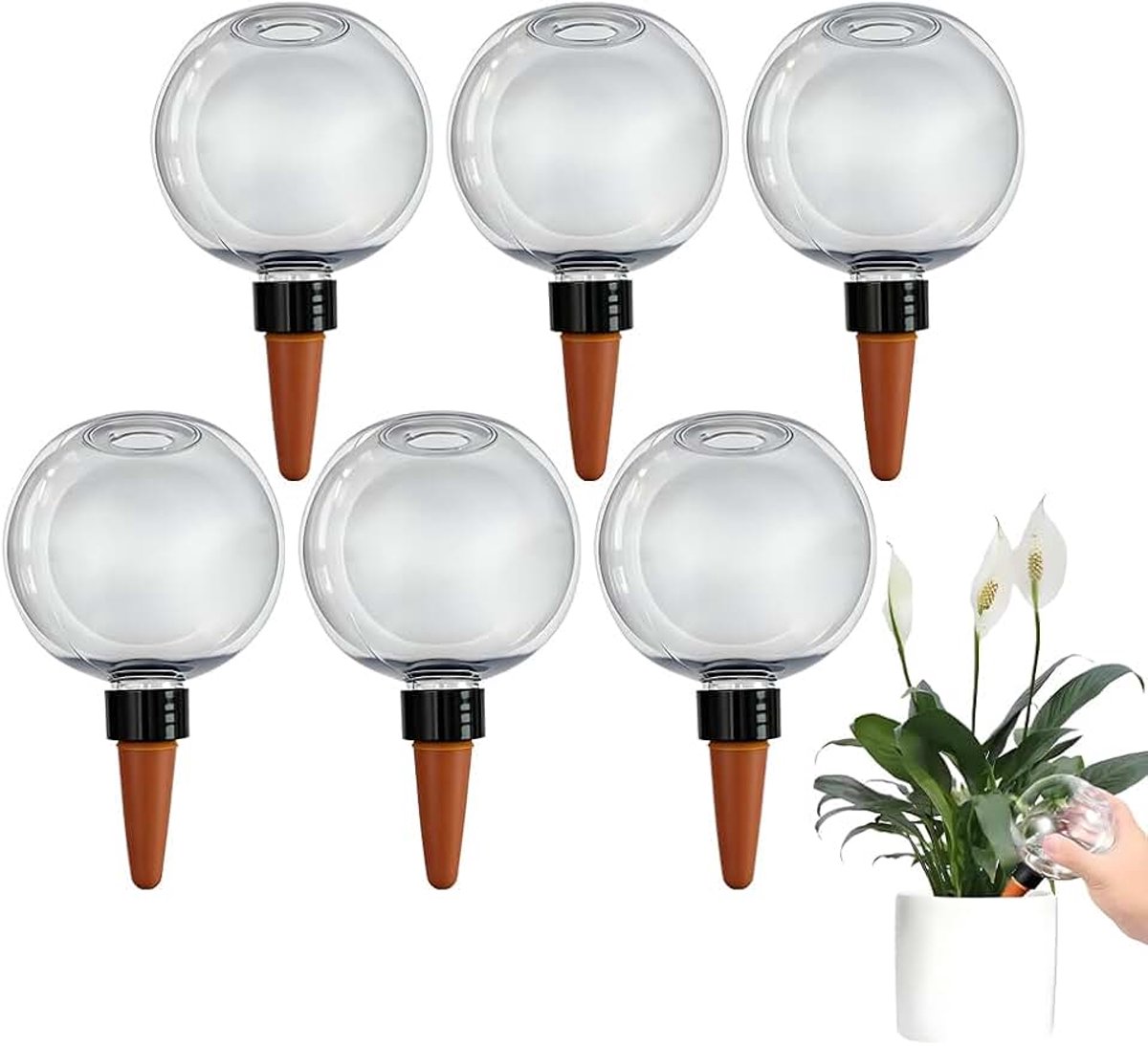 6 stuks irrigatieballen, 500 ml plantenirrigatie, waterballen voor planten, automatische plantenirrigatie, waterdispenser, voor kamer, balkon en tuinplanten
