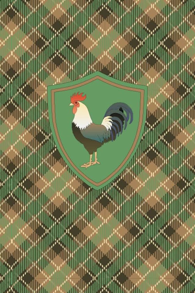 Tan and Neutral Plaid Chicken Notebook; 6x9; 100 Lined Pages: animal composition book for kids and adults with college ruled paper; journal; diary; Rooster