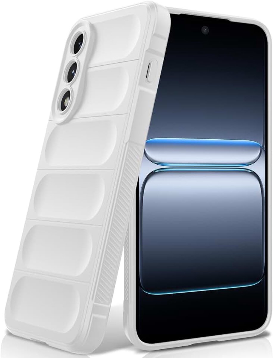 Nord 5 5G, Anti-val Airbag Ontwerp Siliconen Case, Schokbestendige Beschermhoes met Microvezel Voering, Wit